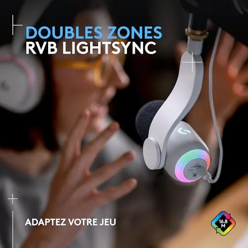 Logitech G Yeti GX micro USB dynamique supercardioïde RVB - vue 3