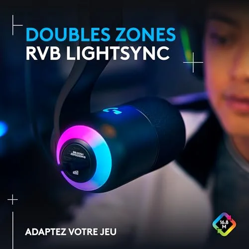 Microphone Logitech G Yeti GX noir - vue 3