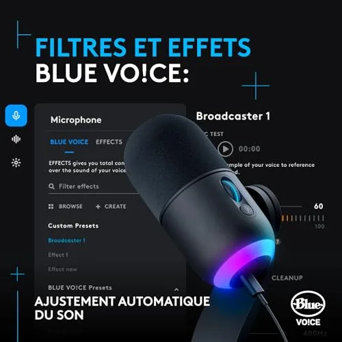 Microphone Logitech G Yeti GX noir - vue 4