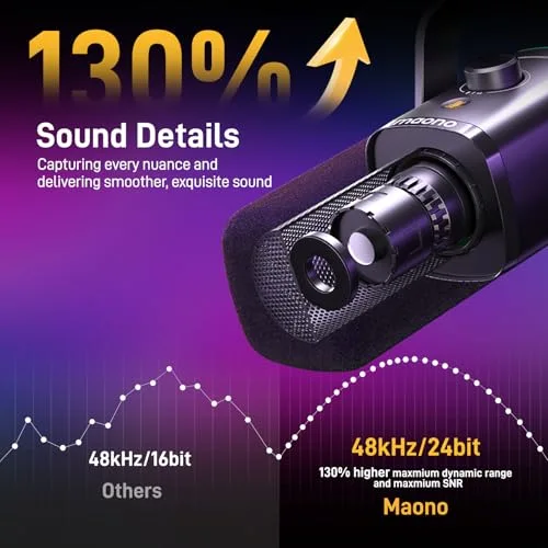 Microphone Maono PD100X USB/XLR RGB - vue 6