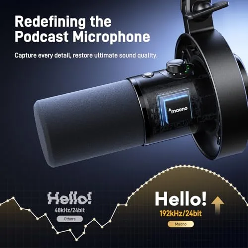 Microphone Maono PD300X USB-C et XLR - vue 3