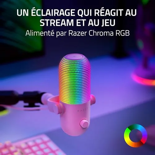 Microphone Razer Seiren V3 Chroma USB Rose - vue 2