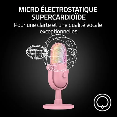 Microphone Razer Seiren V3 Chroma USB Rose - vue 4