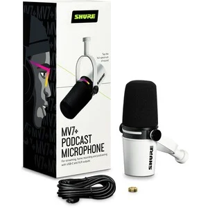Microphone Shure MV7+ Blanc USB/XLR - vue 2