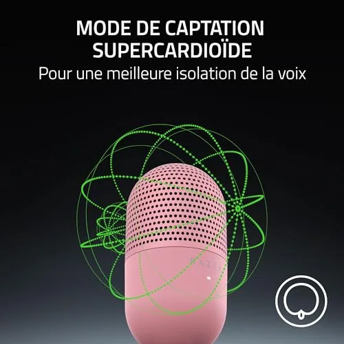 Razer Seiren V3 Mini Micro USB Rose - vue 3