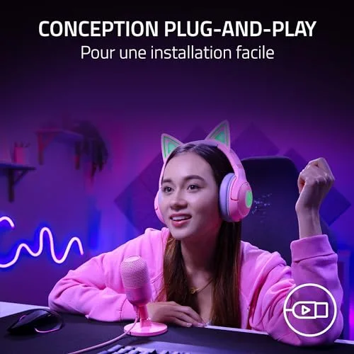 Razer Seiren V3 Mini Micro USB Rose - vue 6