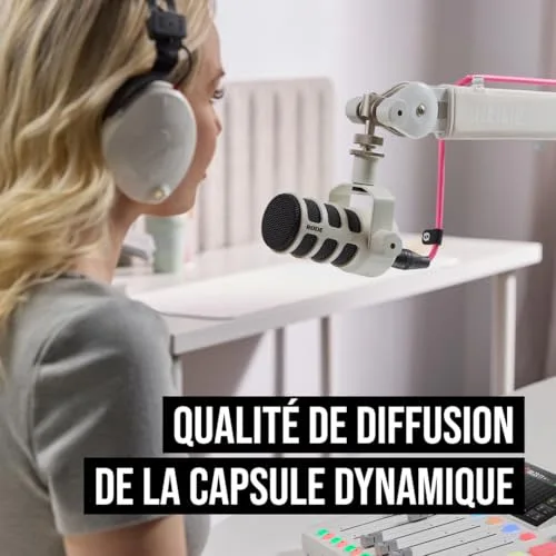 RØDE PodMic USB White Microphone dynamique cardioïde - vue 3