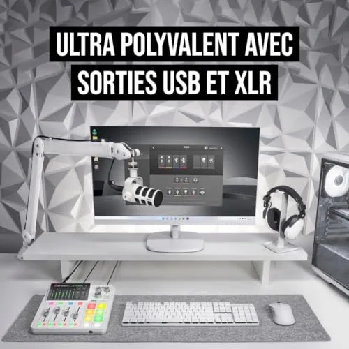 RØDE PodMic USB White Microphone dynamique cardioïde - vue 7