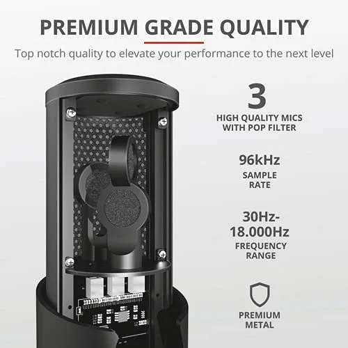 Trust GXT 258 Fyru Noir Microphone PC - vue 3
