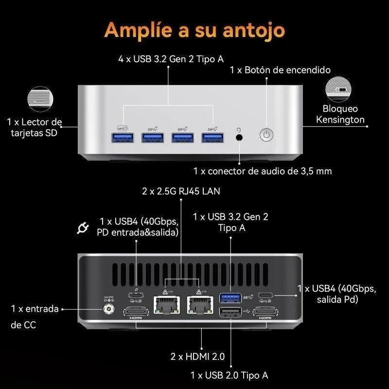 GEEKOM A8 Max Ryzen 7 8745HS 16Go 1To - vue 3