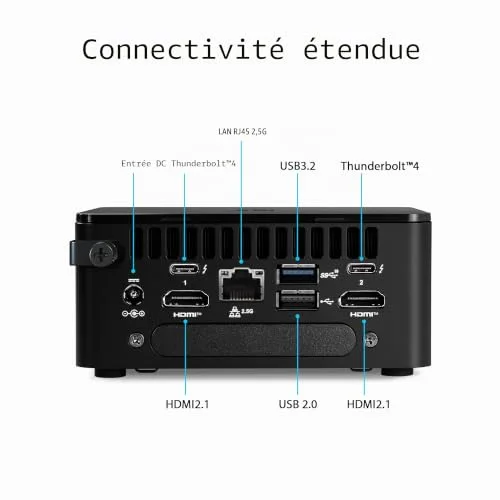 Mini PC ASUS NUC 13 Pro Slim i7-1360P 16GB 512GB - vue 3