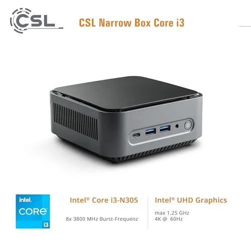 Mini PC CSL Narrow Box i3-N305 16GB 2TB - vue 6