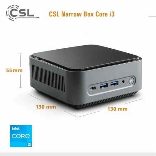 Mini PC CSL Narrow Box i3-N305 32GB 1TB - vue 2