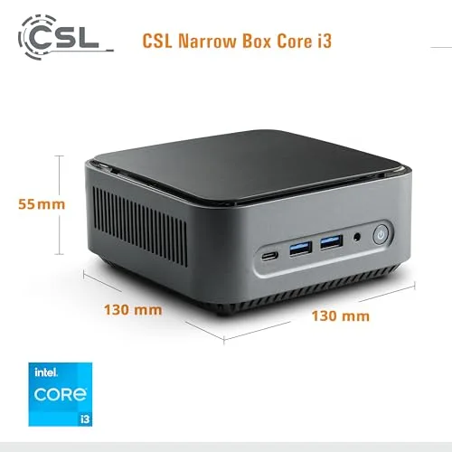 Mini PC CSL Narrow Box i3-N305 8GB 500GB Win 11 Pro - vue 2