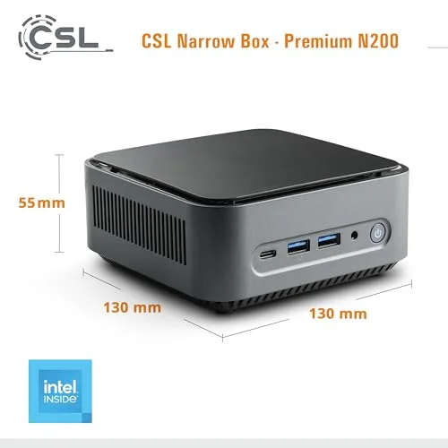Mini PC CSL Narrow Box Premium Intel N200 32GB/4TB - vue 2