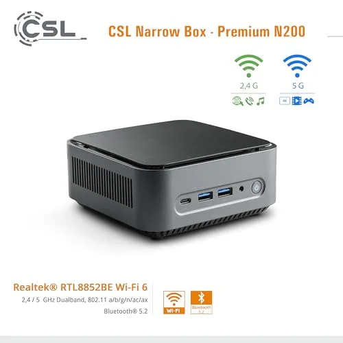 Mini PC CSL Narrow Box Premium Intel N200 32GB/4TB - vue 7