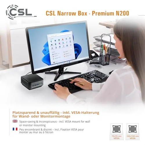 Mini PC CSL Narrow Box Premium Intel N200 32GB/4TB - vue 8