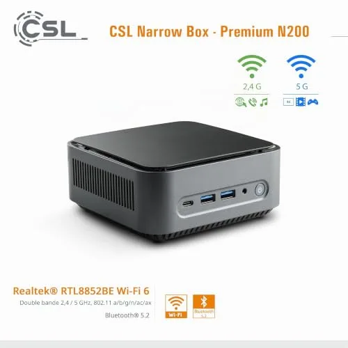 Mini PC CSL Narrow Box Premium Intel N200 32GB 500GB - vue 7