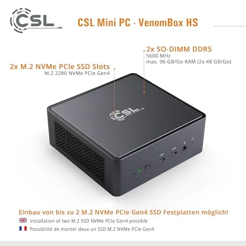 Mini PC CSL VenomBox 8845HS 16GB 1TB - vue 5