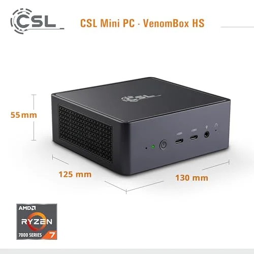 Mini PC CSL VenomBox 8845HS 8GB 1TB - vue 2