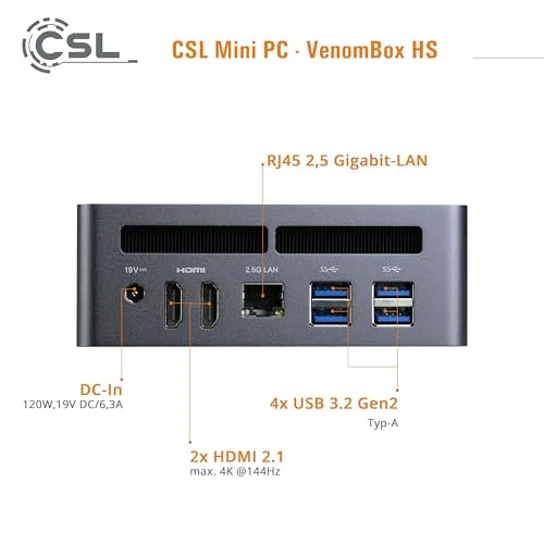 Mini PC CSL VenomBox 8845HS 96GB/1TB - vue 4