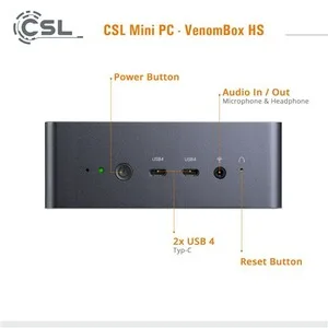Mini PC CSL Venombox AMD Ryzen 7 8845HS/96GB/1TB - vue 3