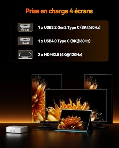 Mini PC GEEKOM A8 Ryzen 7 8745HS 16GB 1TB - vue 8