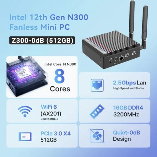 MINIX NEO Z300-0dB 16 Go 512 Go - vue 6