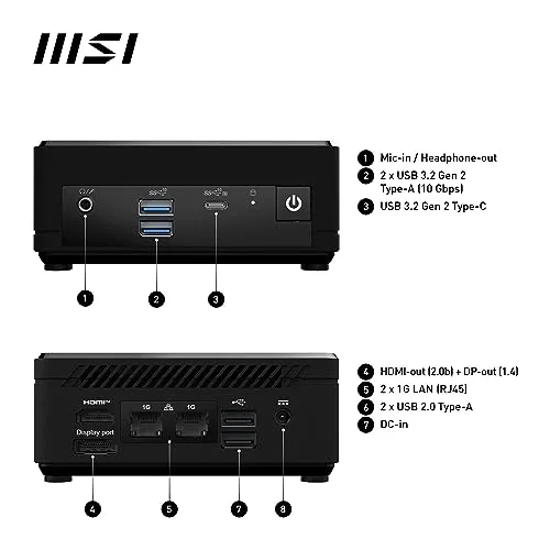 Mini PC MSI Cubi N ADL S-217DE Intel N200 8GB 256GB - vue 7