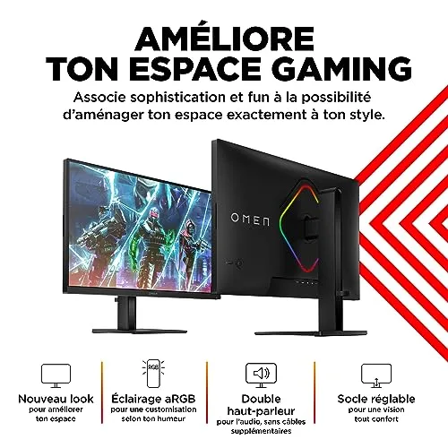HP OMEN 27qs 27" QHD 240 Hz IPS - vue 2