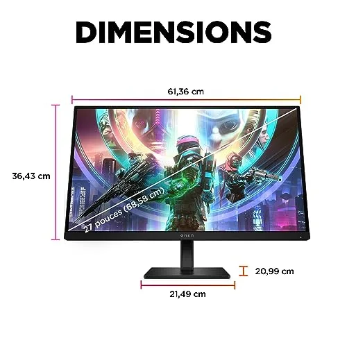 HP OMEN 27qs 27" QHD 240 Hz IPS - vue 7