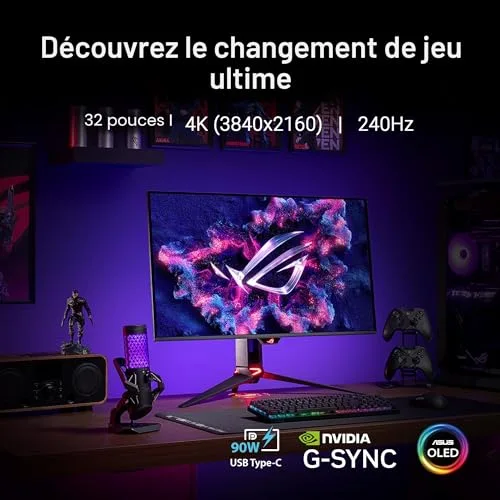 ASUS ROG Swift OLED PG32UCDMZ 31,5" 4K QD-OLED 240 Hz - vue 6
