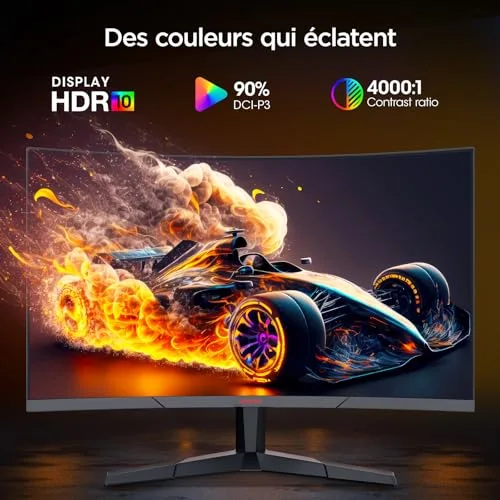 KOORUI 27E6QCA 27" QHD 180 Hz incurvé - vue 2
