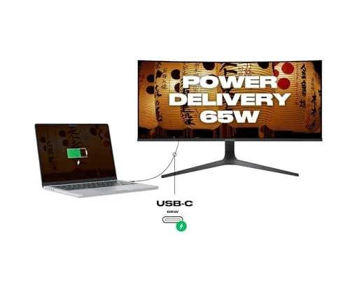 JAPANNEXT JN-IPSC34UWQHDR-C65W-H 34" UWQHD IPS incurvé - vue 4