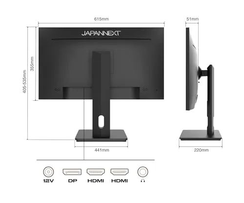 JAPANNEXT JN-27IPS4FLWQHDR-HSP 27" IPS WQHD - vue 3