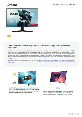 iiyama G-Master G2471HS-B1 24 pouces - vue 8
