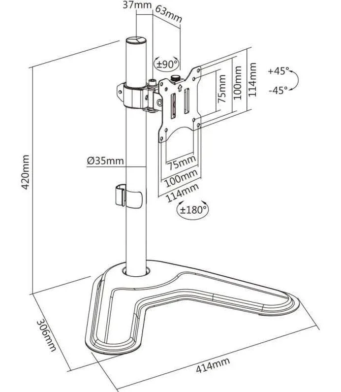 KIMEX Support de Bureau 17-32 pouces - vue 4