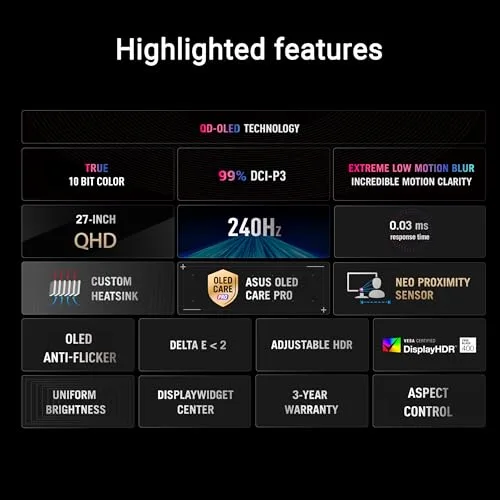 ASUS ROG Strix OLED XG27AQDMES 26,5" QHD QD-OLED 240 Hz - vue 2