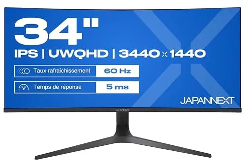 JAPANNEXT JN-IPS340UWQHD60C-C65W-HS 34" IPS incurvé USB-C 65W