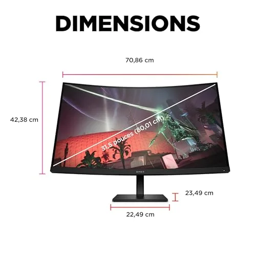 HP OMEN 32c 31,5" QHD 165 Hz incurvé - vue 3