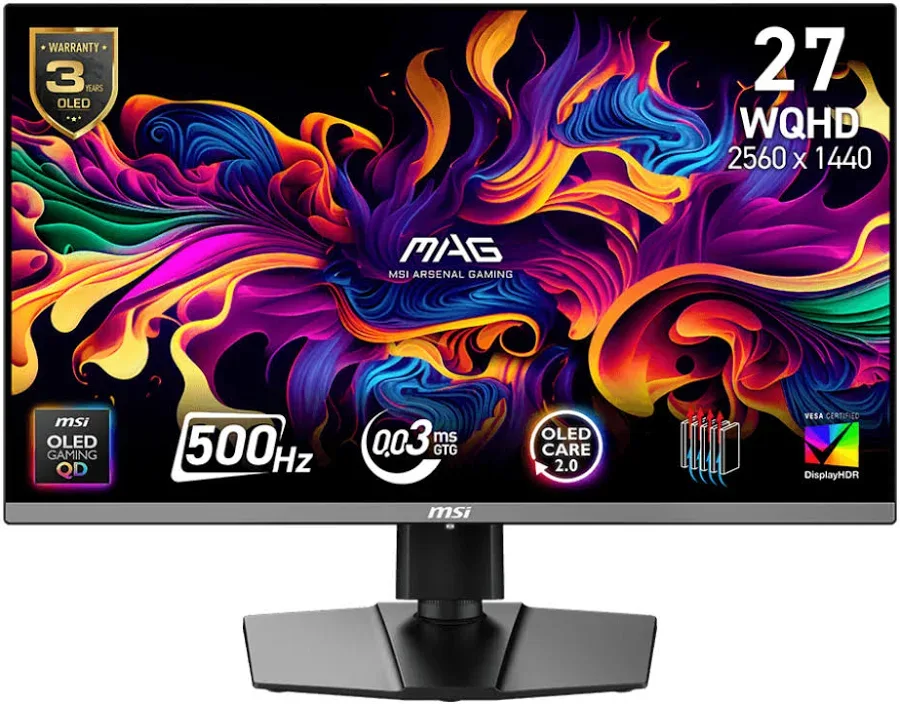 MSI MAG 272QP QD-OLED 27 pouces - vue 1
