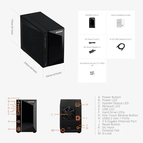 ASUSTOR Drivestor 2 Pro Gen2 AS3302T v2 - vue 7