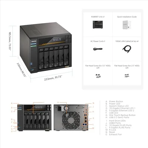 Asustor Lockerstor 6 Gen3 NAS 6 baies - vue 3