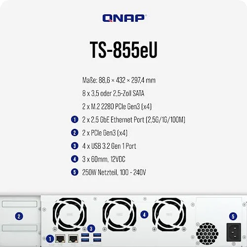 QNAP TS-855eU-RP-8G - vue 4