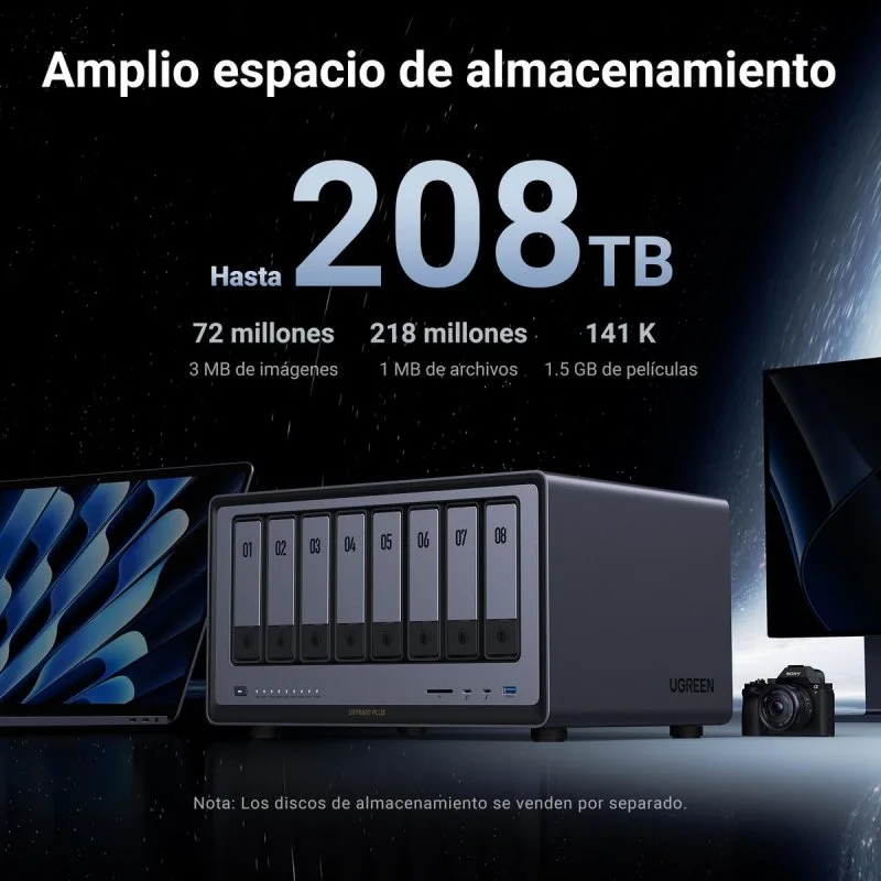 UGREEN DXP8800 Plus NAS 8 baies - vue 3