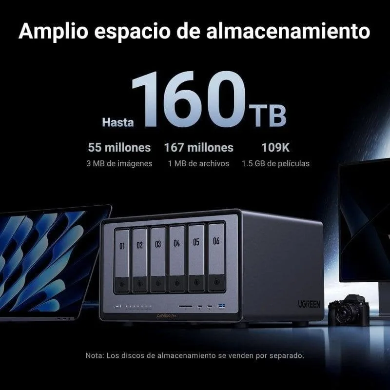 UGREEN NASync DXP6800 Pro NAS 6 Baies - vue 4