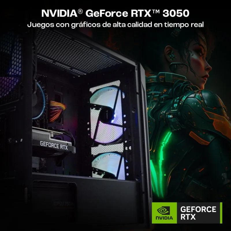 PC de bureau PcCom Lite Ryzen 5 5500 RTX 3050 - vue 4