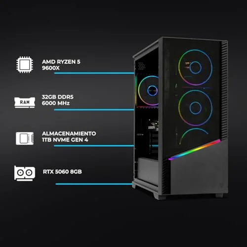 PC Yeyian Ypa-el960xc-560p1e Ryzen 5 9600X RTX 5060 - vue 2