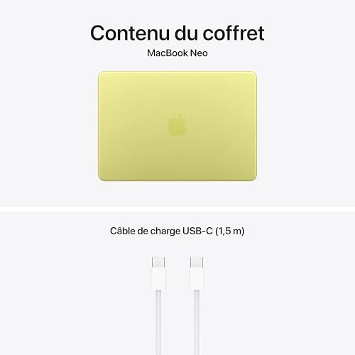 Apple MacBook Neo 13" A18 Pro 8 Go 256 Go Jaune Agrume - vue 6