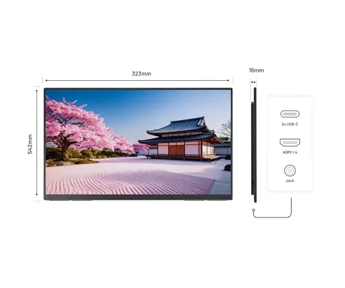 Ecran PC Portable - JAPANNEXT - 23.8 - IPS - Full HD (1920x1080) - JN-MD-IPS238F-C6 - vue 3